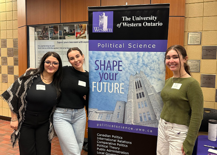 Image of undergraduate students at political science open house